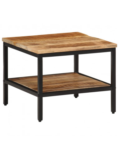 Tavolino da Salotto 45x45x35 cm Legno Massello di Mango Grezzo