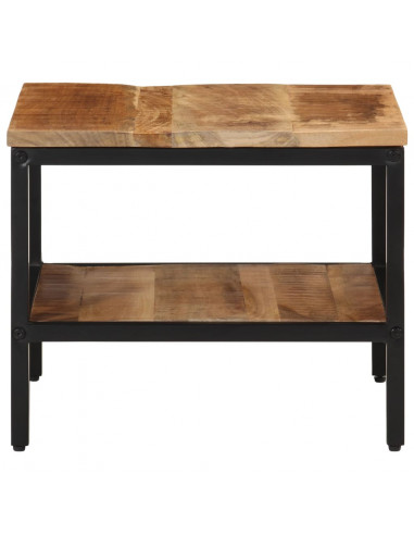 Tavolino da Salotto 45x45x35 cm Legno Massello di Mango Grezzo