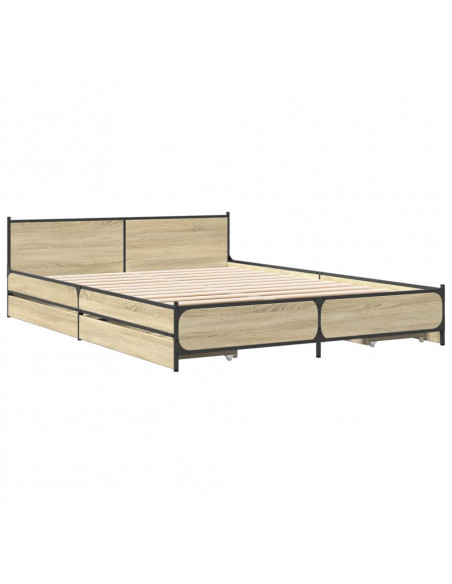 Giroletto Cassetti Rovere Sonoma 120x200 cm Legno Multistrato