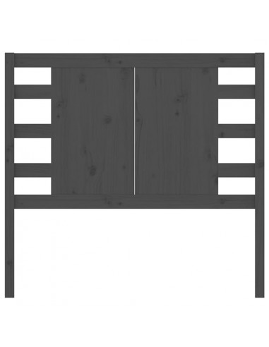 Testiera per Letto Grigia 106x4x100cm in Legno Massello di Pino