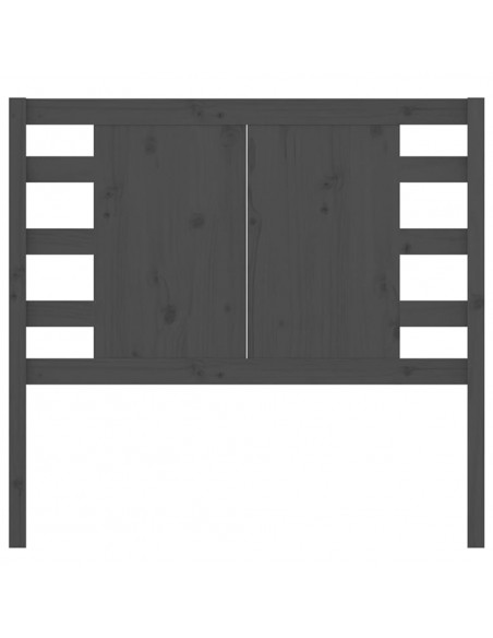 Testiera per Letto Grigia 106x4x100cm in Legno Massello di Pino