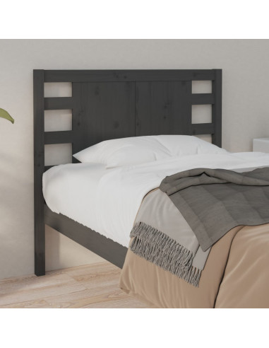 Testiera per Letto Grigia 106x4x100cm in Legno Massello di Pino