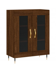 Credenza Rovere Marrone 69,5x34x180 cm in Legno Multistrato 2