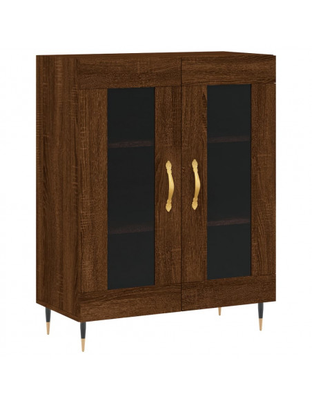 Credenza Rovere Marrone 69,5x34x180 cm in Legno Multistrato