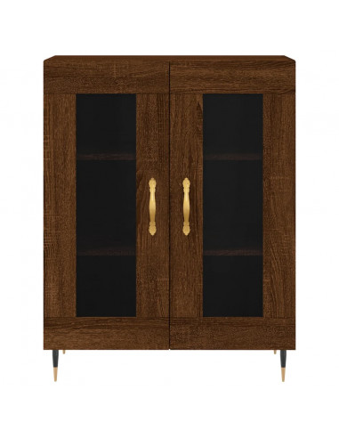 Credenza Rovere Marrone 69,5x34x180 cm in Legno Multistrato