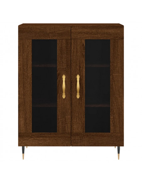 Credenza Rovere Marrone 69,5x34x180 cm in Legno Multistrato