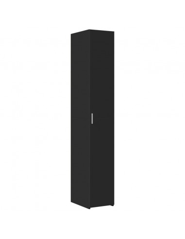 Credenza Nera 30x42,5x185 cm in Legno Multistrato