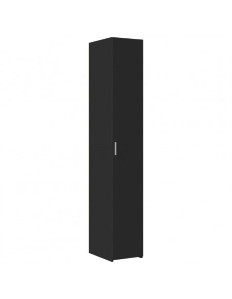 Credenza Nera 30x42,5x185 cm in Legno Multistrato