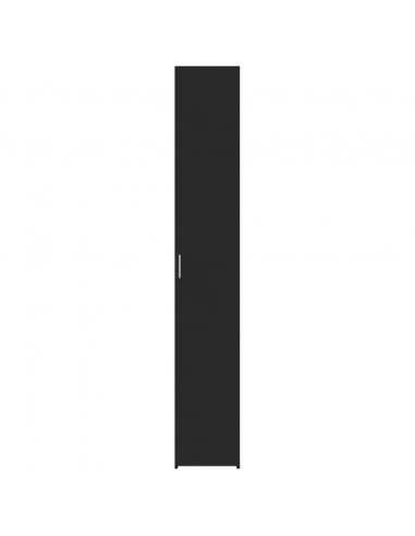 Credenza Nera 30x42,5x185 cm in Legno Multistrato