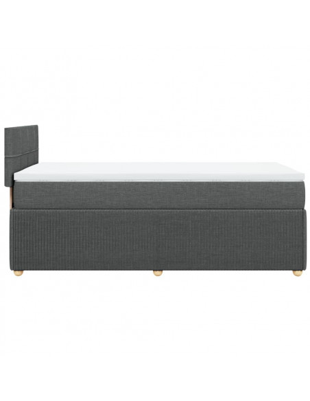 Giroletto a Molle con Materasso Grigio Scuro 80x200 cm Tessuto