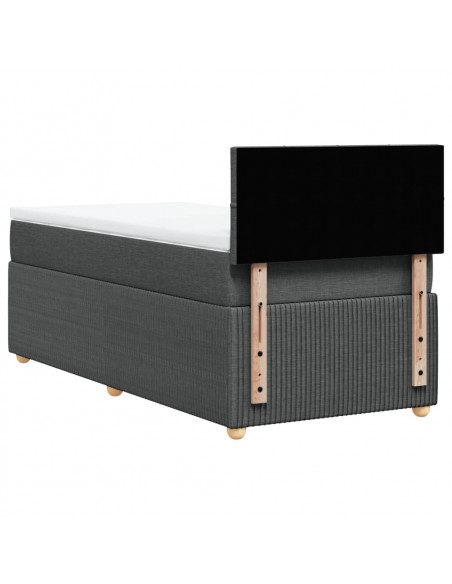 Giroletto a Molle con Materasso Grigio Scuro 80x200 cm Tessuto