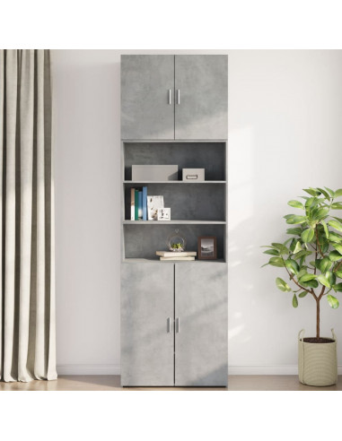 Mobile a Parete Grigio Cemento 80x42,5x64 cm Legno Multistrato