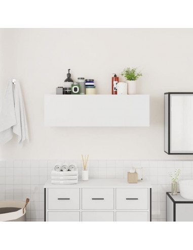 Mobile da Bagno a Parete Bianco 100x25x30 cm in Truciolato