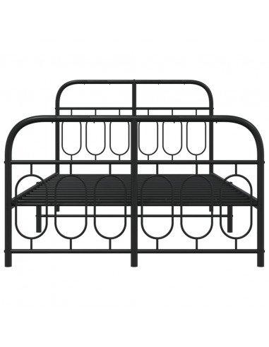 Giroletto con Testiera e Pediera Metallo Nero 120x190 cm