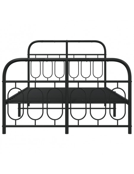 Giroletto con Testiera e Pediera Metallo Nero 120x190 cm