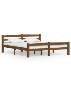 Giroletto Marrone Miele in Legno Massello di Pino 160x200 cm 2