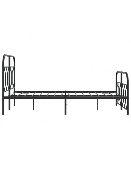 Giroletto con Testiera e Pediera Metallo Nero 120x190 cm