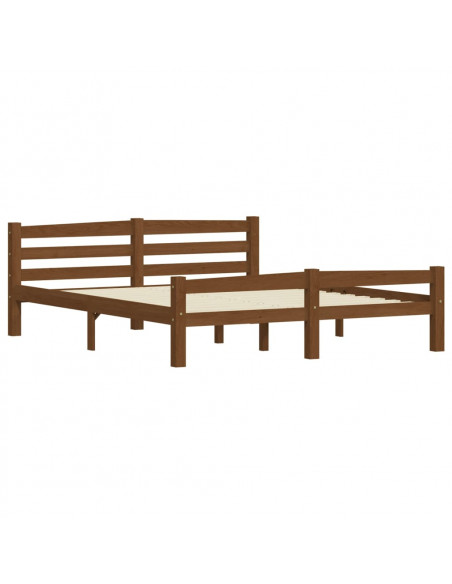 Giroletto Marrone Miele in Legno Massello di Pino 160x200 cm