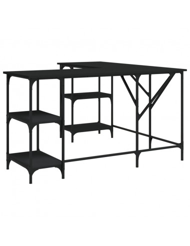 Scrivania Nera 139x139x75 cm in Legno Multistrato