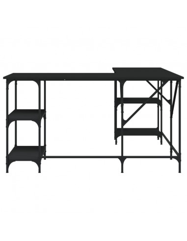 Scrivania Nera 139x139x75 cm in Legno Multistrato