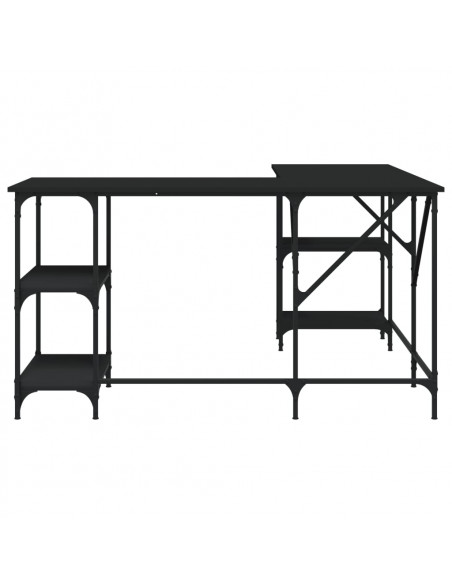 Scrivania Nera 139x139x75 cm in Legno Multistrato