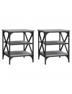 Tavolini 2 pz Grigio Sonoma 40x42x50 cm in Legno Multistrato 2
