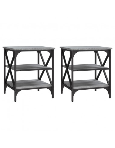 Tavolini 2 pz Grigio Sonoma 40x42x50 cm in Legno Multistrato