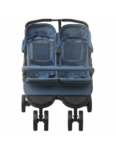 Passeggino Gemellare Blu Marino in Acciaio