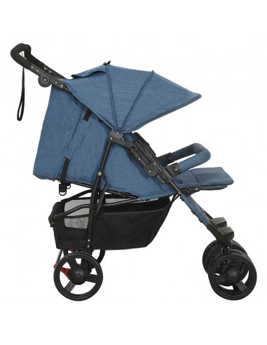 Passeggino Gemellare Blu Marino in Acciaio