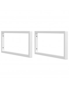 Reggimensole per Lavabo 2 pz Bianche Rettangolari in Acciaio 2