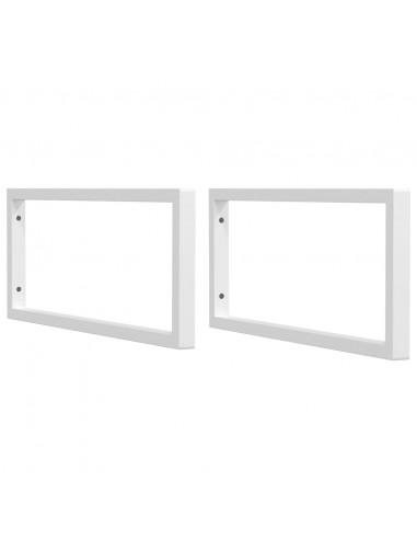 Reggimensole per Lavabo 2 pz Bianche Rettangolari in Acciaio