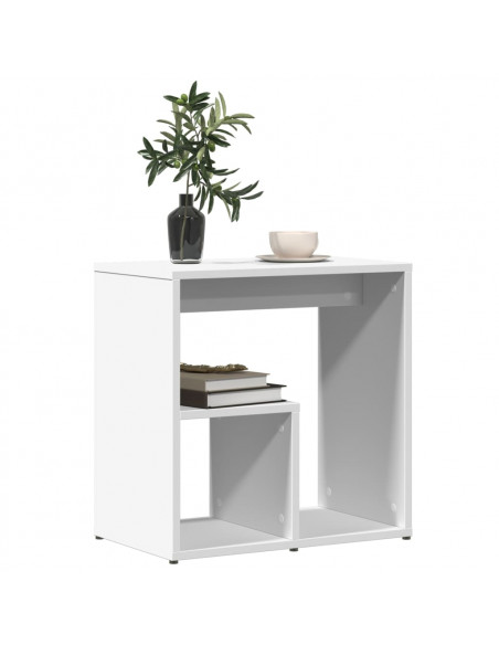 Tavolino Bianco 50x30x50 cm in Legno Multistrato