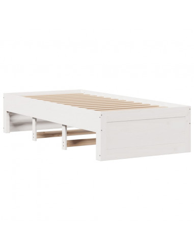 Letto Libreria senza Materasso Bianca 90x200 cm Legno di Pino