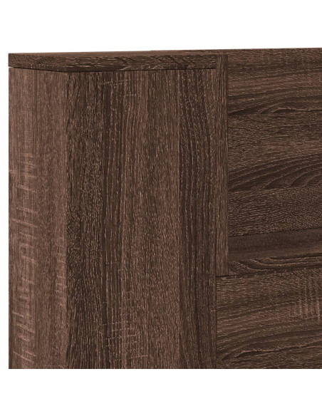Testiera con Contenitore a LED Rovere Marrone 140x16,5x103,5 cm