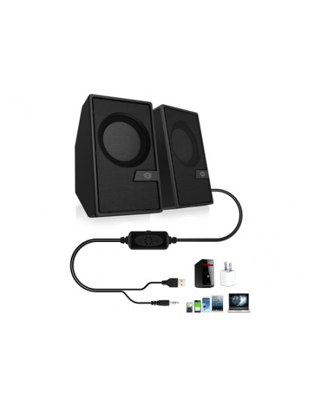 Conceptronic BJORN02B altoparlante 2-vie Nero Con cavo e senza cavo 6 W