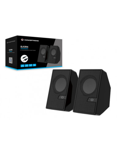 Conceptronic BJORN02B altoparlante 2-vie Nero Con cavo e senza cavo 6 W