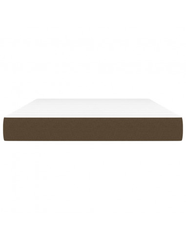 Materasso a Molle Marrone Scuro 140x190x20 cm in Tessuto
