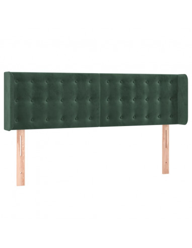 Testiera ad Orecchio Verde Scuro 147x16x78/88 cm in Velluto