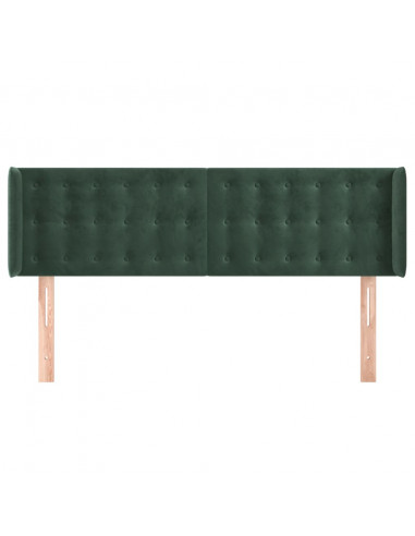 Testiera ad Orecchio Verde Scuro 147x16x78/88 cm in Velluto