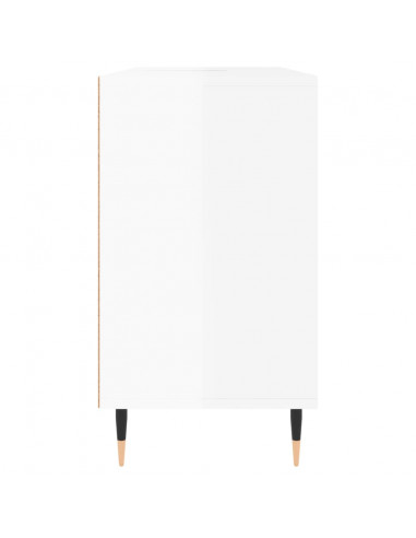 Armadietto Bagno Bianco Lucido 80x33x60cm in Legno Multistrato