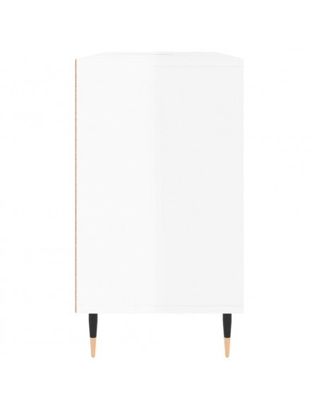 Armadietto Bagno Bianco Lucido 80x33x60cm in Legno Multistrato