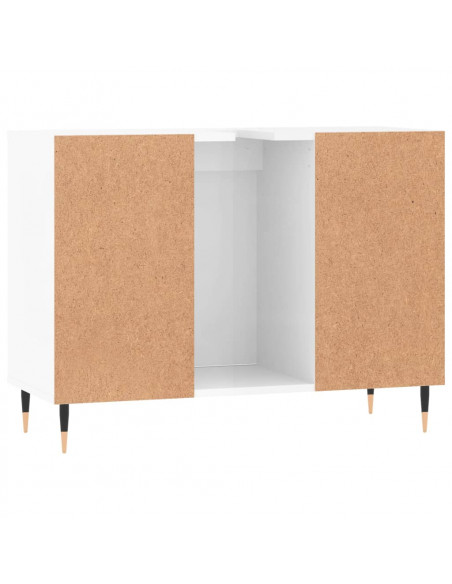 Armadietto Bagno Bianco Lucido 80x33x60cm in Legno Multistrato