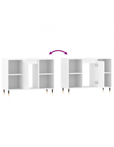 Armadietto Bagno Bianco Lucido 80x33x60cm in Legno Multistrato