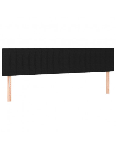 Testiera 2 pz Nera 80x5x78/88 cm in Tessuto