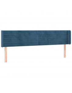 Testiera ad Orecchio Blu Scuro 203x16x78/88 cm in Velluto 2