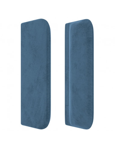 Testiera ad Orecchio Blu Scuro 203x16x78/88 cm in Velluto