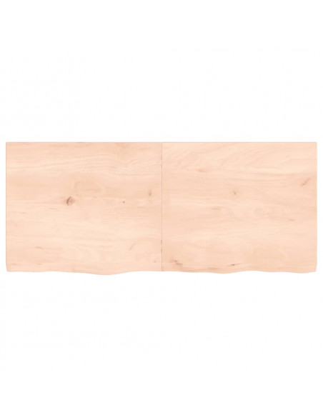 Piano Bagno 140x60x(2-4) cm in Legno Massello Non Trattato