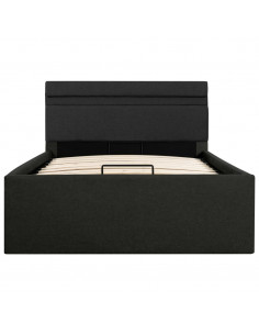 Giroletto con Contenitore e LED Grigio Scuro Tessuto 100x200 cm 2