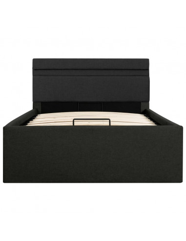 Giroletto con Contenitore e LED Grigio Scuro Tessuto 100x200 cm