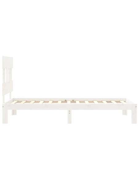 Giroletto con Testiera Bianco 90x200 cm in Legno Massello
